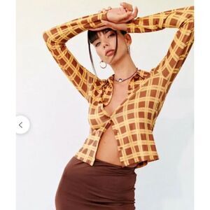WITH JÉAN Bobbie Button Down Blouse Medium‎